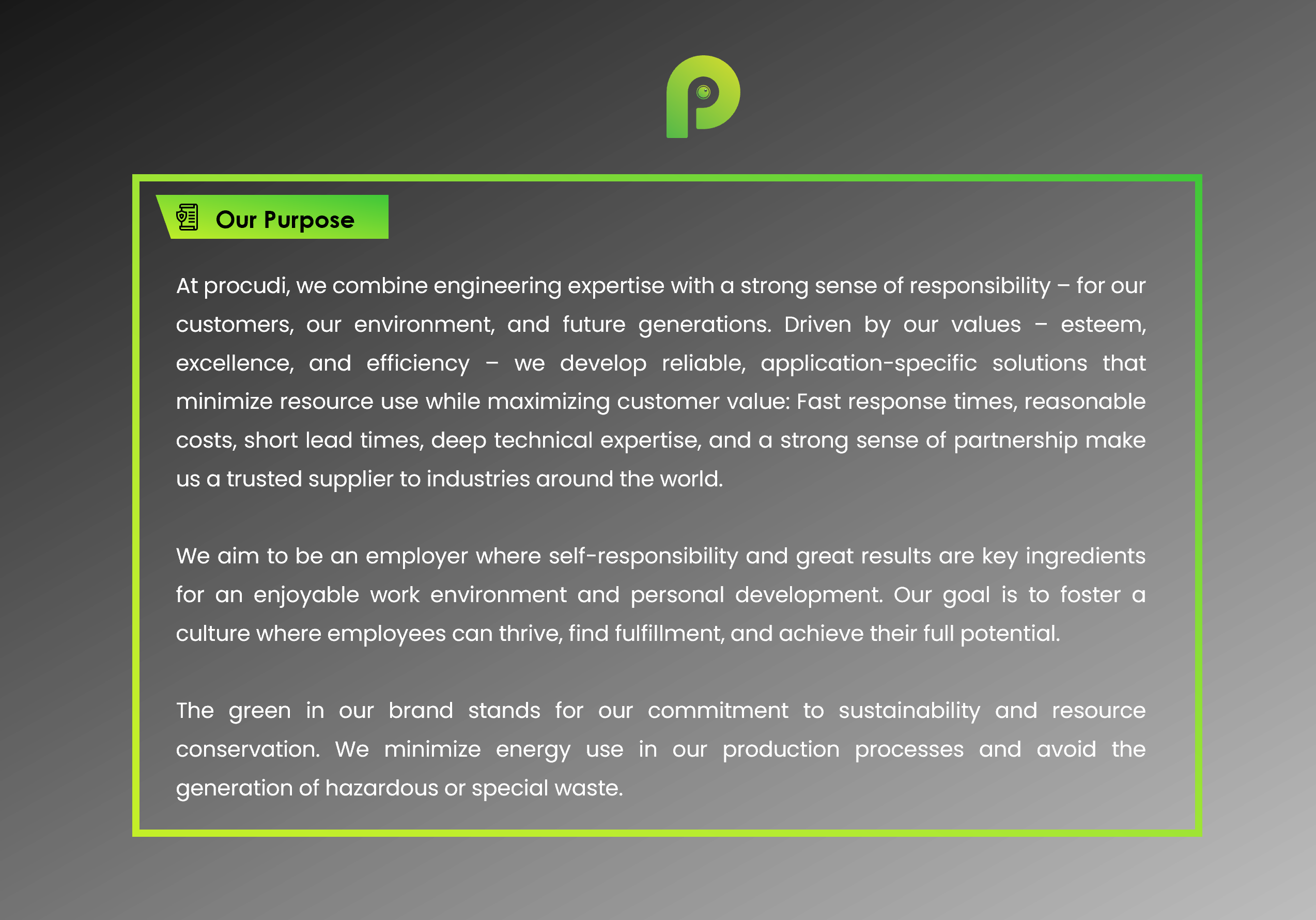 procudi purpose
